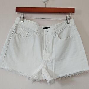 7 For All Mankind White High-Waisted Jean Shorts